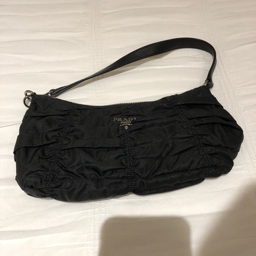 Small Prada nylon ruffled bag